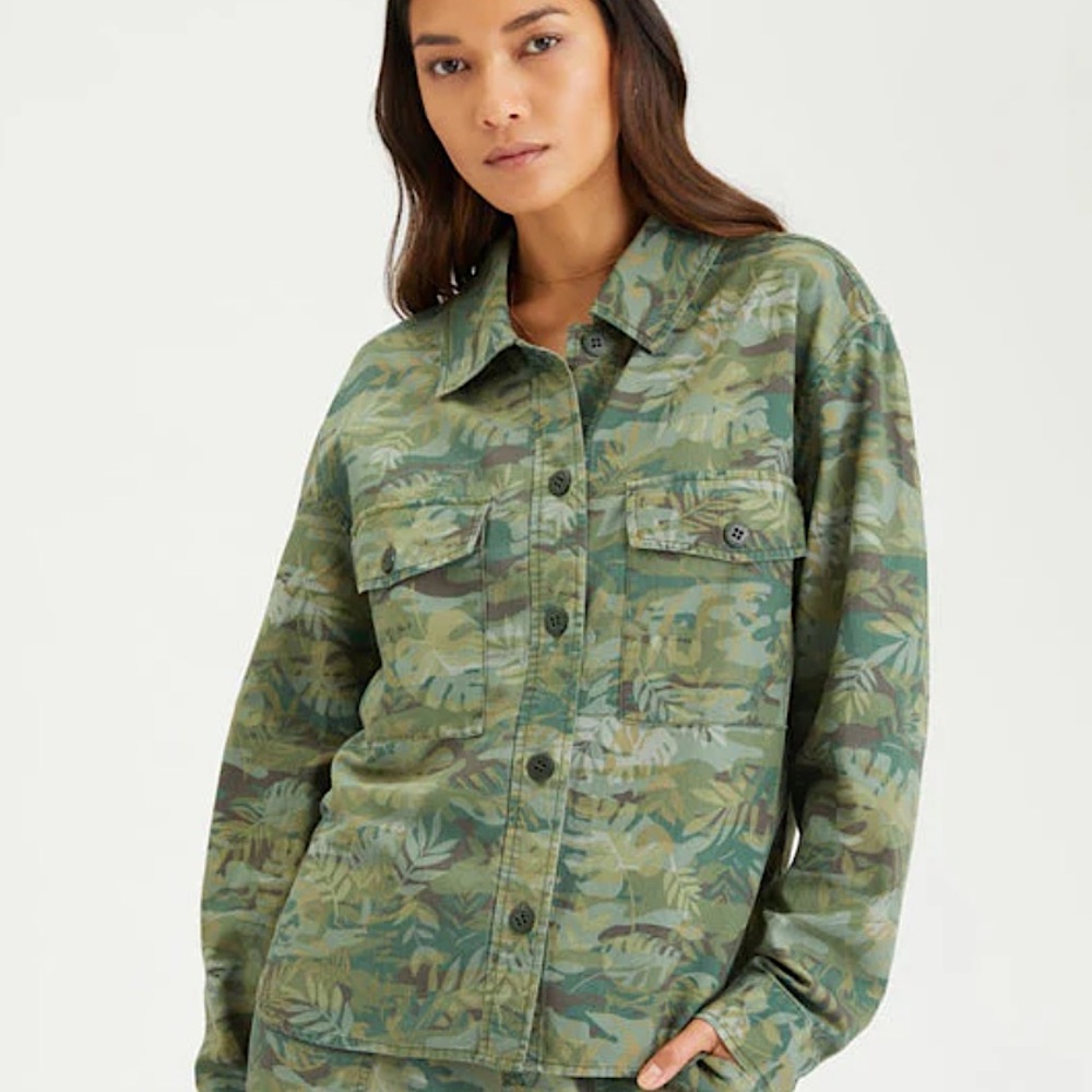 NWOT SANCTUARY Anthropologie green tropical lightweight jacket size small new